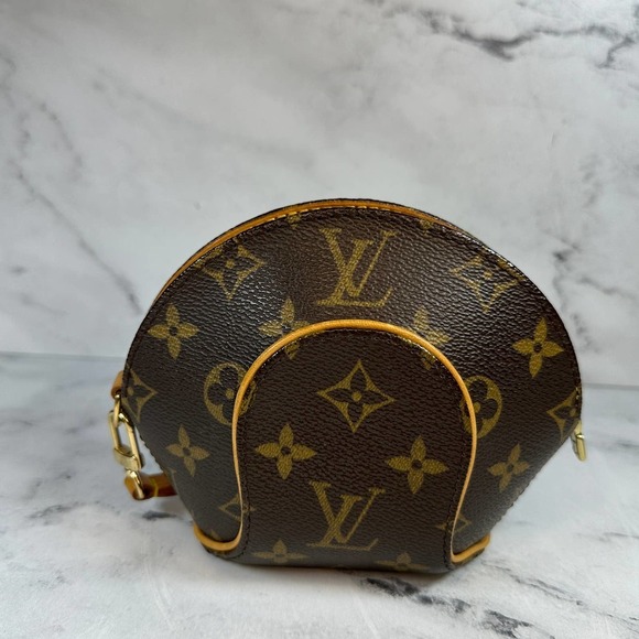 Louis Vuitton Monogram Ellipse mini Bag Monogram canvas LV Wristlet Clutch Rare - Picture 11 of 15